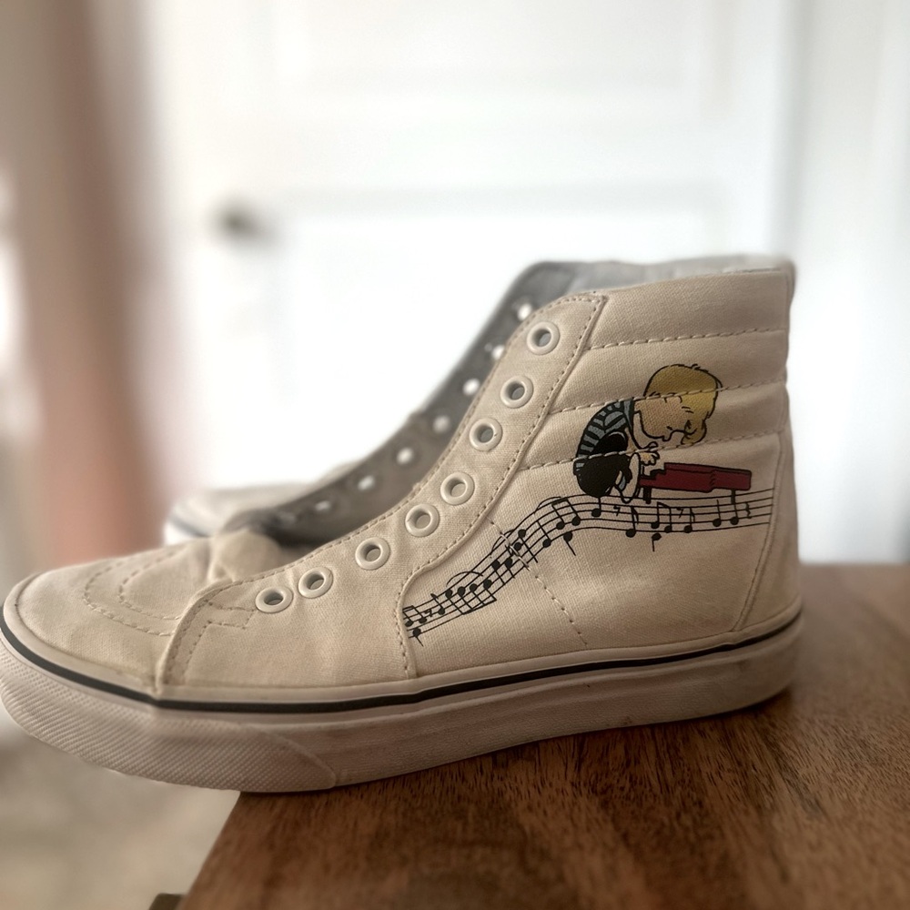 Womens Vans Peanuts Sk8 Hi White Skateboarding Shoes Sneakers Size 6